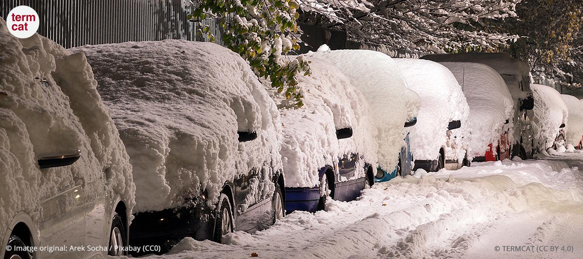 imatge de cotxes coberts de neu