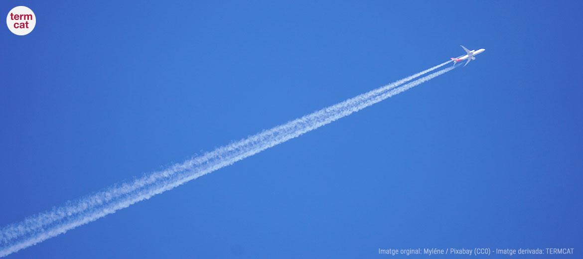 © TERMCAT (CC-BY 4.0) Deixant d'un avió al cel